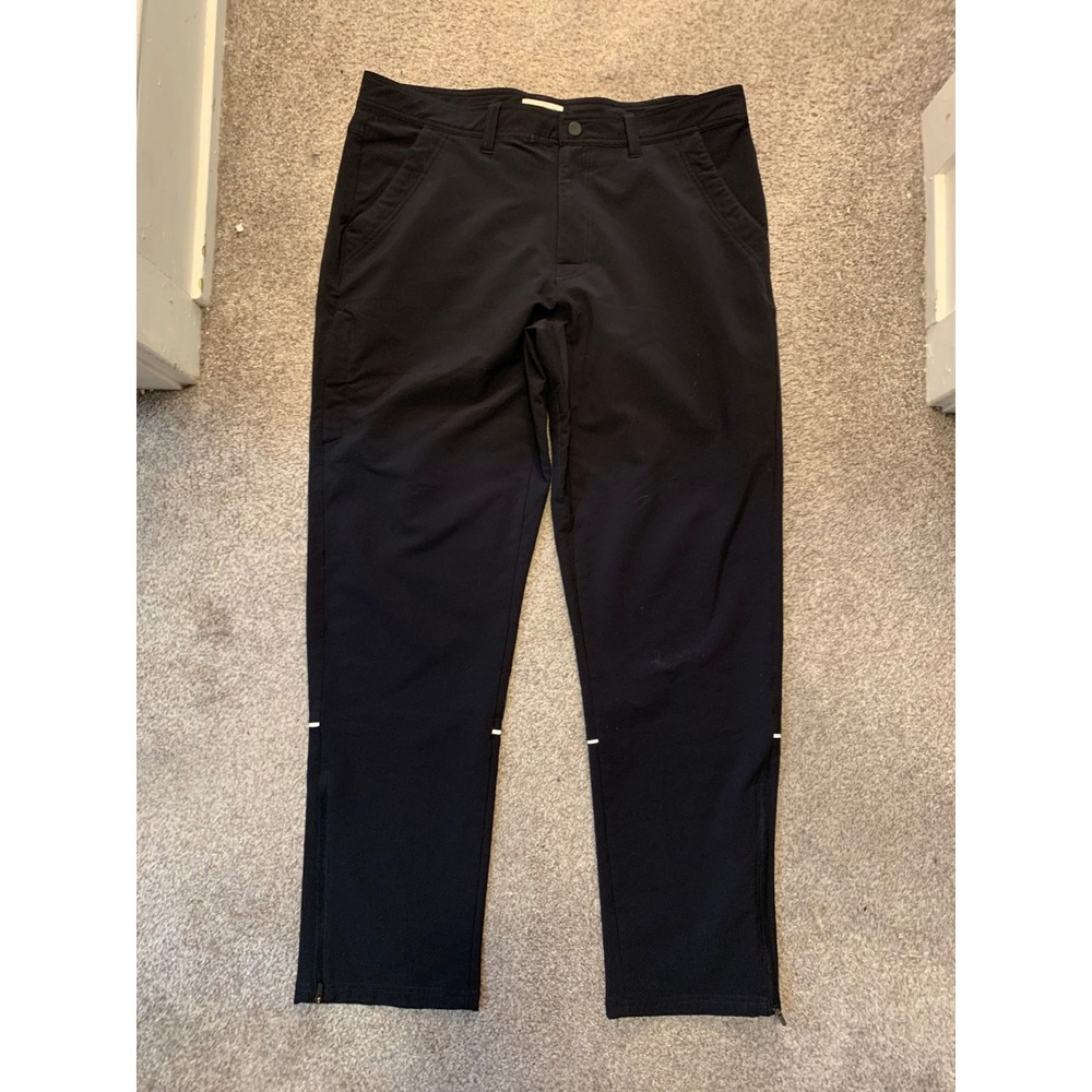 Ultimate Terrain Mens Hiking Pants Black Reflective Ankle Zip Outdoor Size 36